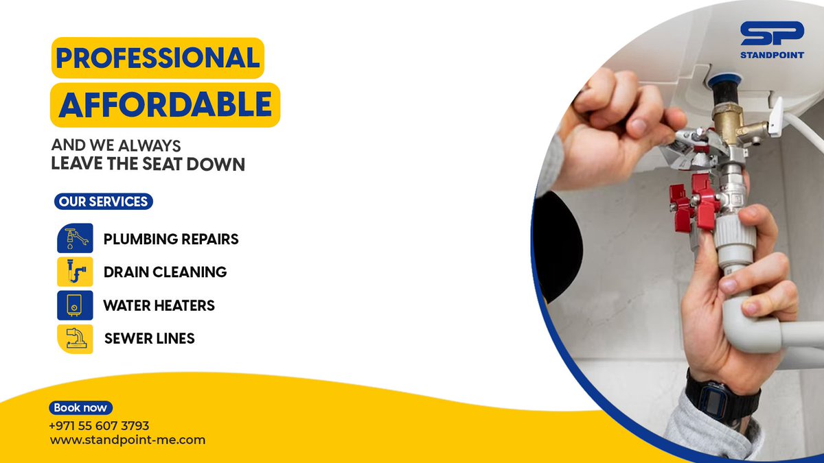 StandpPoint's tweet image. Take advantage of our terrifically priced service to get top-notch plumbing services without breaking the bank.
Call us!
☎️ +971 55 607 3793
🌐 standpoint-me.com
#standpoint #maintenance #maintenancecompany #paintingworks #gypsumworks #ACWork  #PlumbingWork