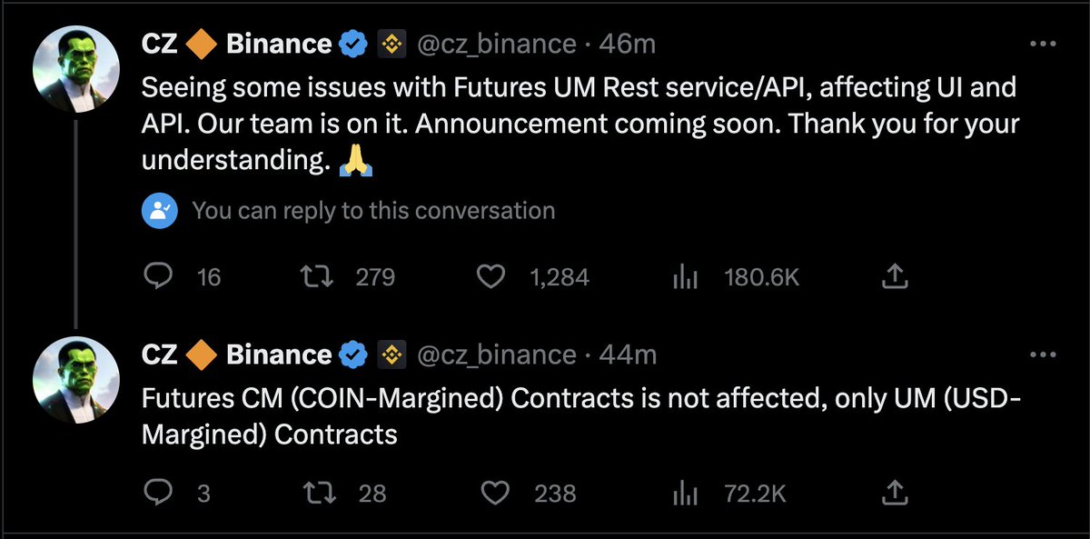 CoachMiranda's tweet photo. FYI #Binance https://t.co/A3Lvhrj1Wr