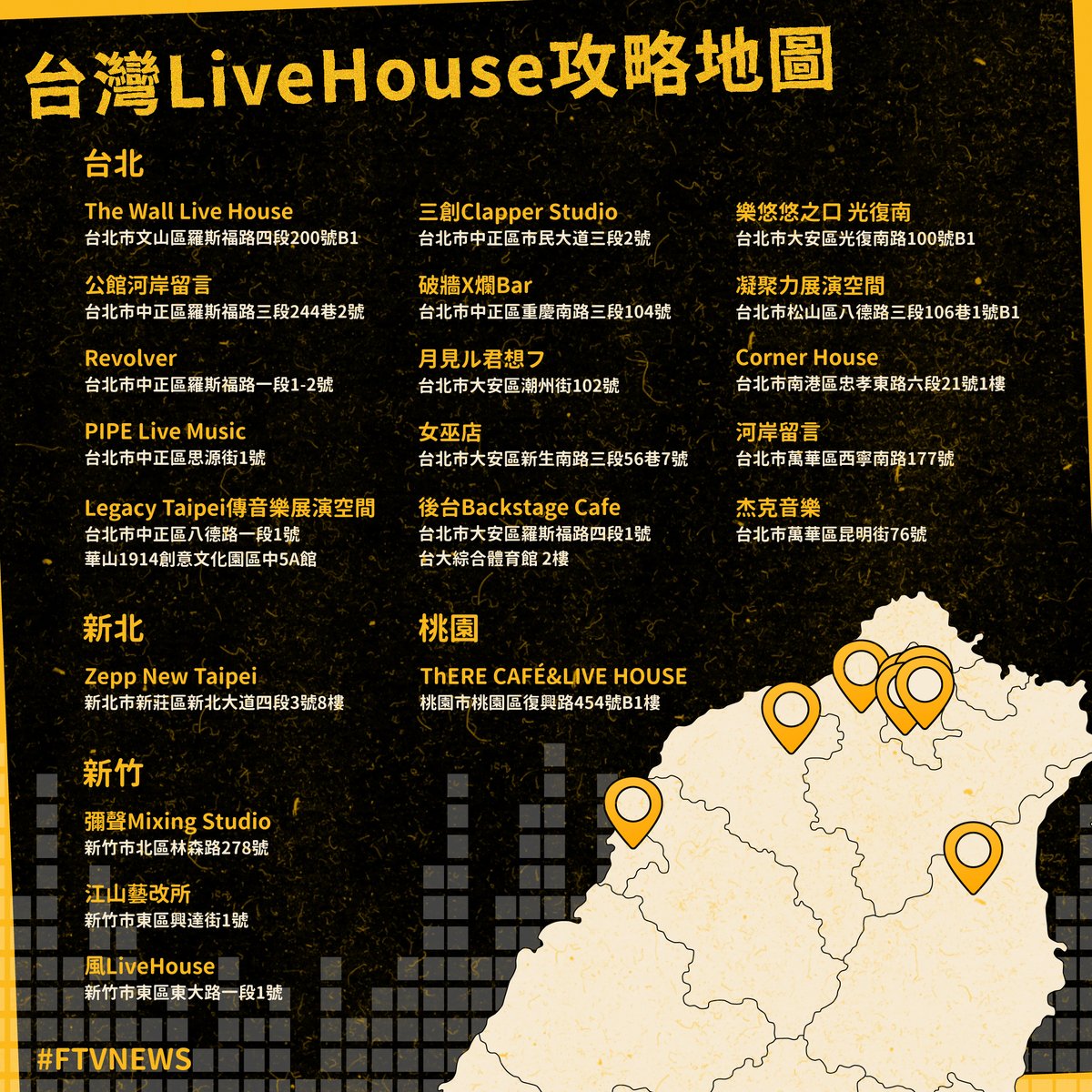 📢全台 攻略報你知！ 👉 https://t.co/SCkSigd4Cd - 近年來，台灣不僅音樂祭遍地開花，LiveHouse也如雨後春筍般遍及全台 ，大家可以輕易地在各個城市，找到LiveHouse、享受現場音樂表演！ -