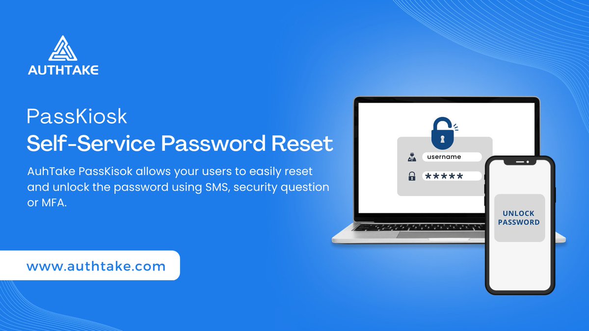 AuthTake's tweet photo. Say goodbye to password reset headaches with AuthTake!
AuhTake PassKisok allows your users to easily reset and unlock the password using SMS, security question or MFA.
#authtake #passwordreset #passwordselfservice #IAM #passkiosk https://t.co/XT5it357ge