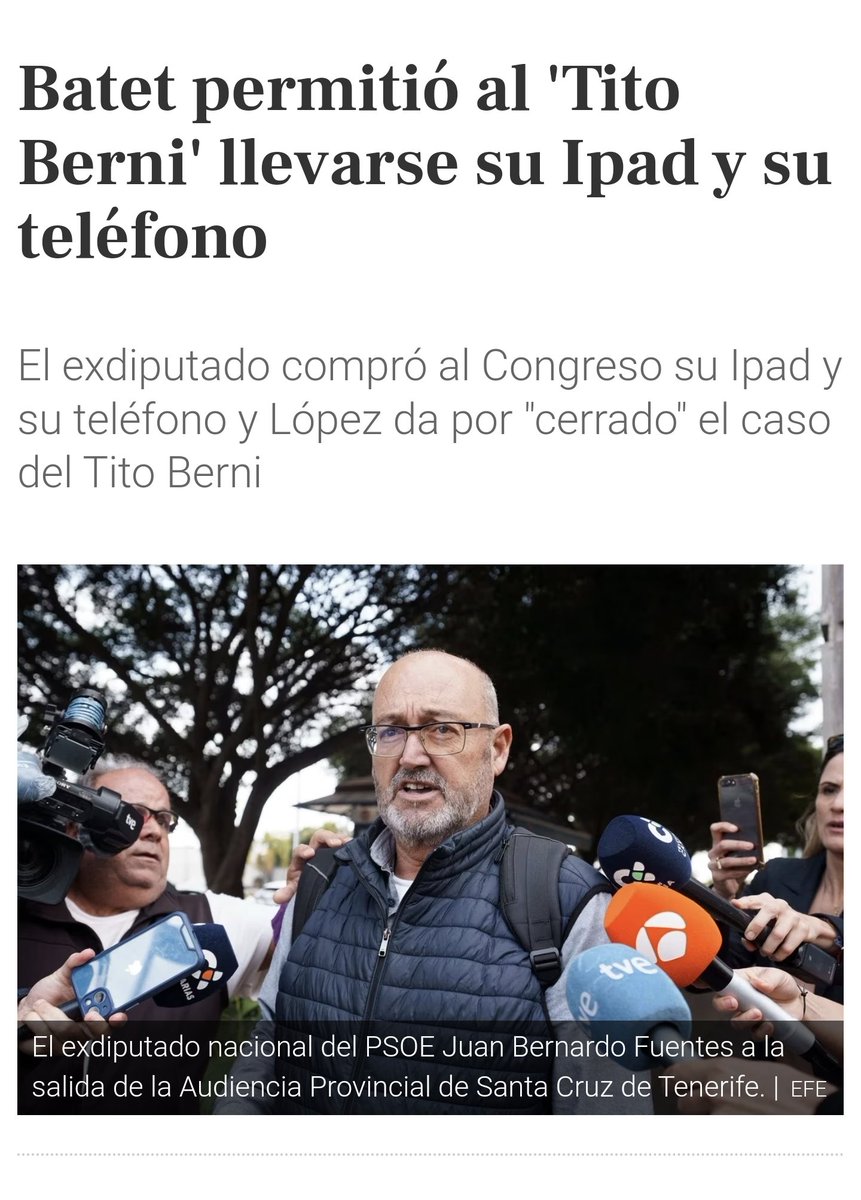 Patxi López y dos individuos entraron en el despacho precintado judicialmente y borraron los discos duros.Meritxell Batet facilitó la destrucción de pruebas, al dejarle llevar el Ipad y el móvil al Tito Berni. 
La propia Batet,ordenó borrar lo que había en la nube del Congreso.