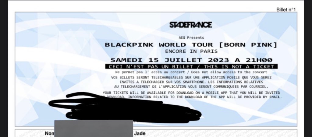 cazaliere0's tweet photo. BLINKS
A VENDRE 

PLACES POUR BLACKPINK AU STADE DE FRANCE   2 places bloc Y7 en catégorie 5 Rang 69 place 1 et 2  À vendre au prix d’achat

venez en mp s'il vous plait sinon via insta (@/cazaliere)
 #BLACKPINK_BORNPINKENCORE #BLACKPINK #BLACKPINK_BORNPINK #BlackpinkinPARIS https://t.co/UrvG7coqlJ