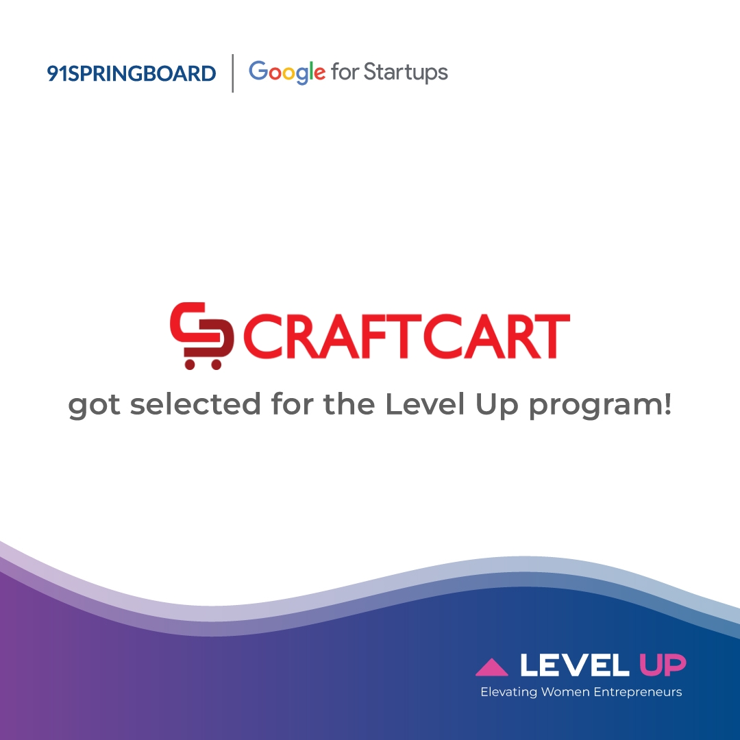 craftcartindia's tweet photo. We are proud to be selected in the second cohort of the Level Up program organized by 91springboard and Google for Startups.

#accelerator #womenleaders #womenentrepreneurs #entrepreneurs #91springboard #Googleforstartups #acceleratorprogram #womeninbusiness #startupindia https://t.co/Pc8srJuxGE