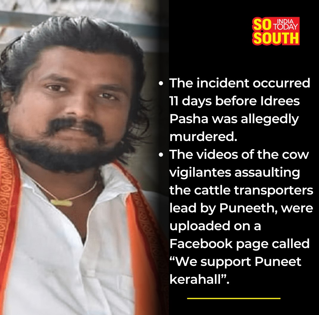 Hindutva extremist #PuneethKerehalli booked for allegedly attacking a #cattle transporter with a #stungun, which is #illegal to own in #India according to the #ArmsAct 25(1A) of 1959.
The incident occurred 11 days before #IdreesPasha was allegedly #murdered.

#cowvigilantes