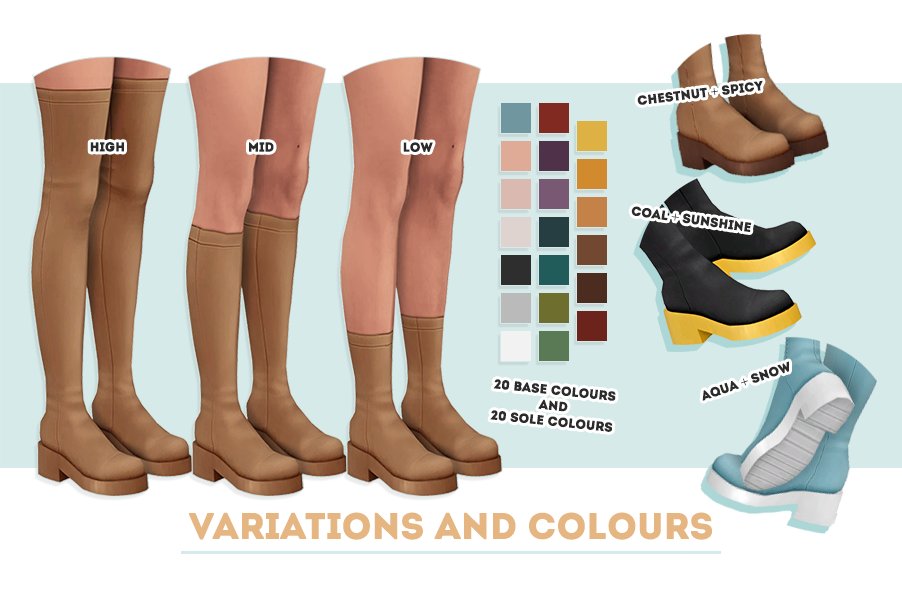 ✨ THREE STYLES ✨  This incredible sock-style boot comes in THREE different height variations with 20 base colours and all the variations of sole so you can find your perfect fit!💖 #ts4 #ts4cc #ts4mm ➡️ patreon.com/posts/81281659