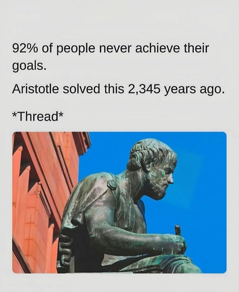 SeekWiser_'s tweet photo. 92% of the people never achieve their goals. 

Aristotle solved this 2,345 years ago. 

• Thread • https://t.co/SCmfDvGkLH