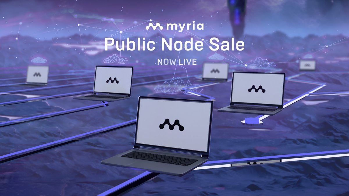 The moment you've been waiting for is finally here! The <a href="/Myria/">Myria | The web3 gaming platform</a> node public sale is officially live. 🔥

✅ Get your nodes here: myria.com/nodes

Learn all about Myria nodes, the benefits of running one and the sale in our dedicated blog👇

medium.com/@myriagames/th…