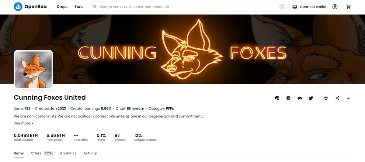 cunningfoxes's tweet image. 🦊 𝐀𝐃𝐎𝐏𝐓 𝐀 𝐅𝐎𝐗 𝐔𝐏𝐃𝐀𝐓𝐄 𝟏𝟎/𝟒/𝟐𝟑 🦊 

729 minted  - we are humbled, thank you.  

Truly feeling the love in our DC and Twitter,  huge appreciation for everyone as we continue our journey together.  

𝐅𝐏 𝟔.𝟔𝟔 𝐄𝐓𝐇 💉 MUST BE FAKE RUG BE CARE 🤣   

Mint…
