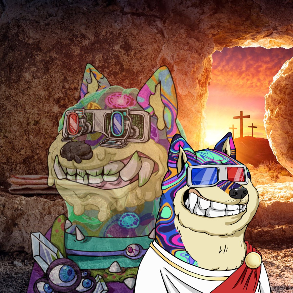 chipm0nkey's tweet image. Happy Mutant Easter Monday everyone.
#DOGC #MDOG

Made with @DogeClubHub! Come customize your NFT!