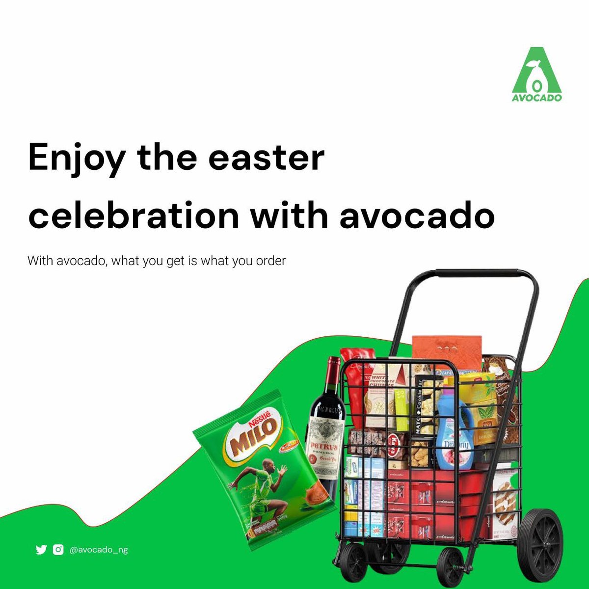 avocado_ng's tweet photo. This season may the joy that comes with Easter be presented to you and loved ones.
Happy Easter 🎈🎉
Hurry!!! Download the app, shop and get your order within 20 minutes.
#Easter
#Love
#GroceryShopping
#fastdelivery
#OnlineShopping
#Akurehowfar
#Alagbaka
#Avocado https://t.co/E49EsIXS9I