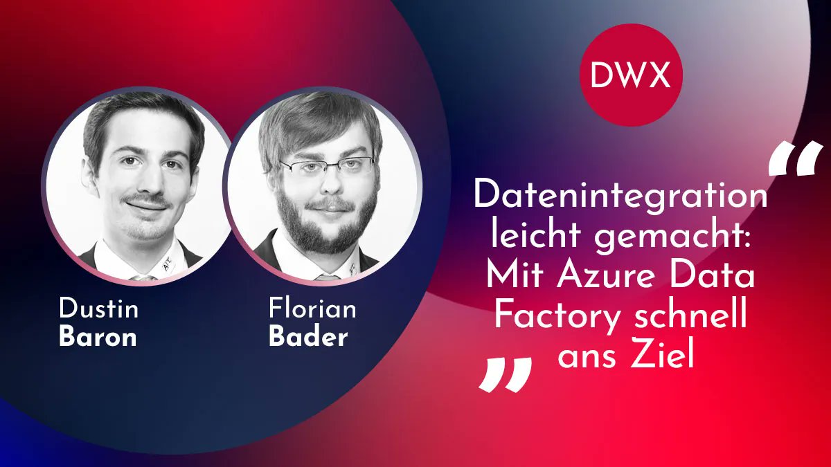 Azure Data Factory: Die Lösung für verstaubte Systeme und ungepflegte Daten! Dustin Baron und <a href="/FlorianBaderDE/">Florian Bader</a>  zeigen, wie Daten einfach integriert und vereinheitlicht werden können. #Azure #DataIntegration #dwx23 

buff.ly/3zqlltu
