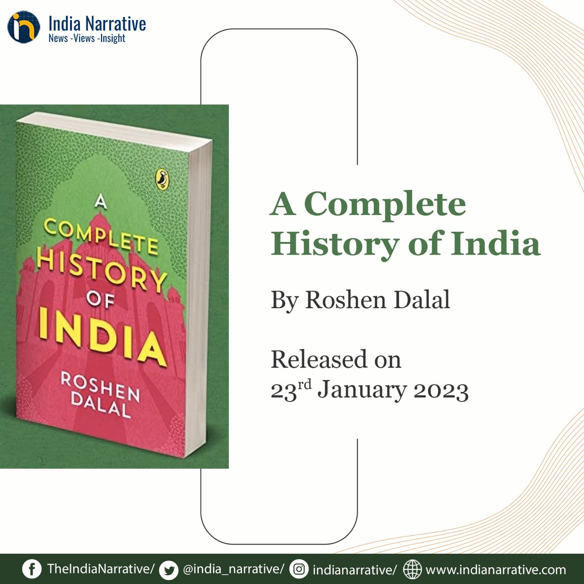 india_narrative's tweet photo. 'A Complete History of India' traces the captivating story of Indian history, from the earliest times to the present (1/6)
#INBooks @roshendalal https://t.co/DYyF7HVhSZ