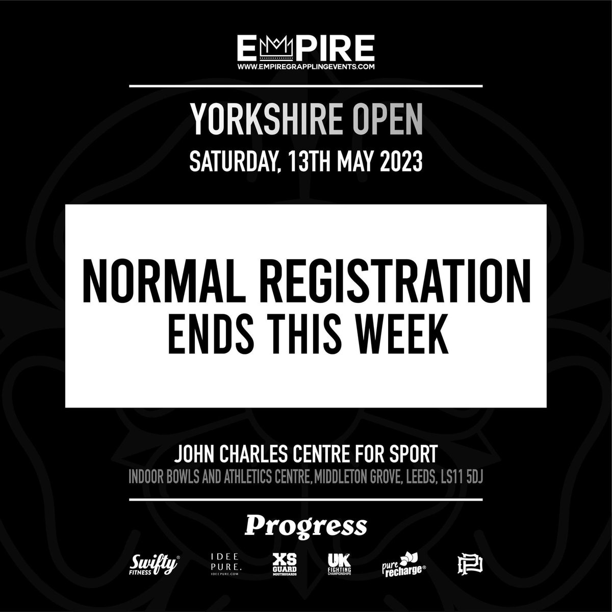 FINAL WEEK to enter our Yorkshire Open before prices go up! Why pay more? Get signed up now!!