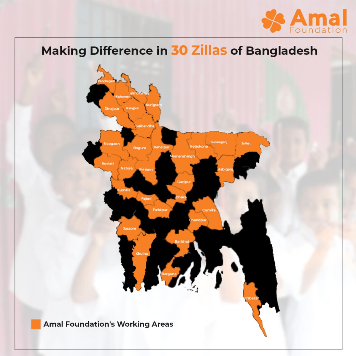 Amalbangladesh1's tweet photo. Amal Foundation has been dedicated to working towards creating a positive impact in Bangladesh since its establishment in 2014. With a focus on #Education, #Empowerment, #Environment, #Emergency, and #Health, we have been serving 30 zillas of #Bangladesh. 

#NGO #NPO #BasicNeed https://t.co/0sYbD2g67g