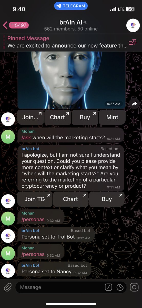 elonBasedAI's tweet photo. @MonstersCoins $brAIn ai still holding a solid floor, the #ai not can be set to different persona, the dapp is still being worked on, this will definitely be a sendor, best time to buy in and hold.
Tg https://t.co/iTojSeAXLA https://t.co/FDQkr85iKc
