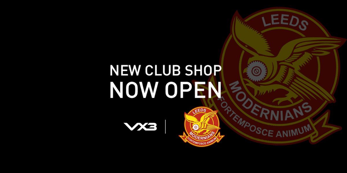 LeedsMods's tweet photo. NEW CLUB SHOP NOW OPEN!

Leeds Modernians are #EquippedToConquer

The Mods will wear @VX3apparel for the 2023/24 season.

Shop now at https://t.co/mnbgKgIeaO

#UTM #LMFC #VX3 https://t.co/CkqCST8eB4
