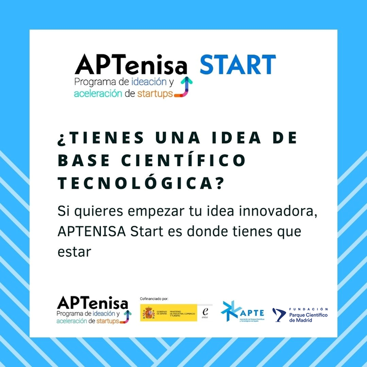pcmMadrid's tweet photo. ¿Tienes una idea para #emprender en #ciencia y #tecnología?
#APTENISAStart te espera: programa de pre-aceleración de @APTE_es y @enisa, 4 semanas, ideas CyT en fase pre-semilla.

¡Apúntate antes del 23 de abril aquí👇👇👇!
https://t.co/fZBrox1XLi https://t.co/eHQkFHW7iG