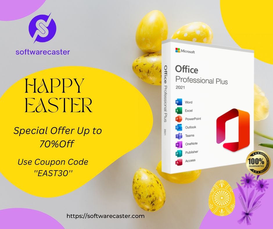 Make your Easter Sunday extra special with the latest Microsoft Office Professional Plus 2021. Get up to 70% off your purchase with our special Easter coupon code “EAST30”. Shop now at Softwarecaster. #MicrosoftOffice #Easter2020 #SoftwareCaster