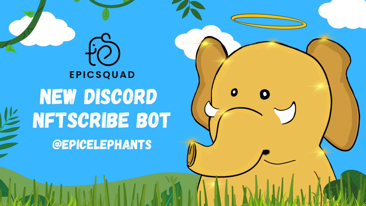 EpicElephants's tweet photo. 🤖Introducing @NftScribeIO bot on Epic Squad Discord! 🤖
Earn Social XP for you & your NFTs by participating in server activities.
Register with Scribe & link Discord for rewards.
#EpicSquad #NFT #ScribeBot #rt4xp
Epic Squad discord🏚️🐘 :
https://t.co/1CCYks8PFr https://t.co/zexqHHraG6