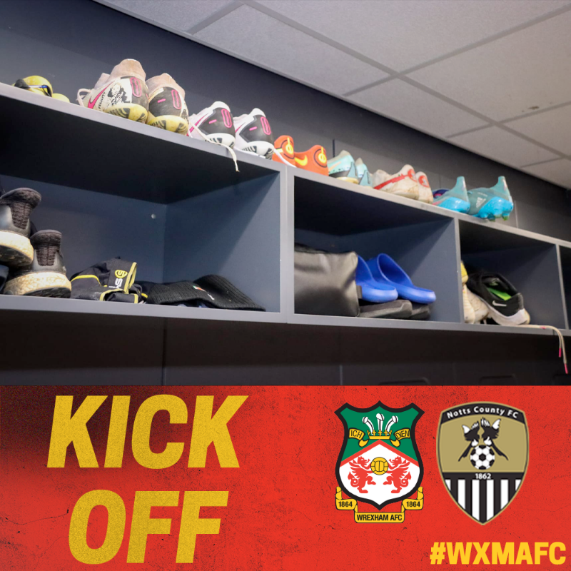 Wrexham_AFC's tweet photo. Dyma ni'n mynd! 

Here we go!

🔴⚪ #WxmAFC | #WXMNOT