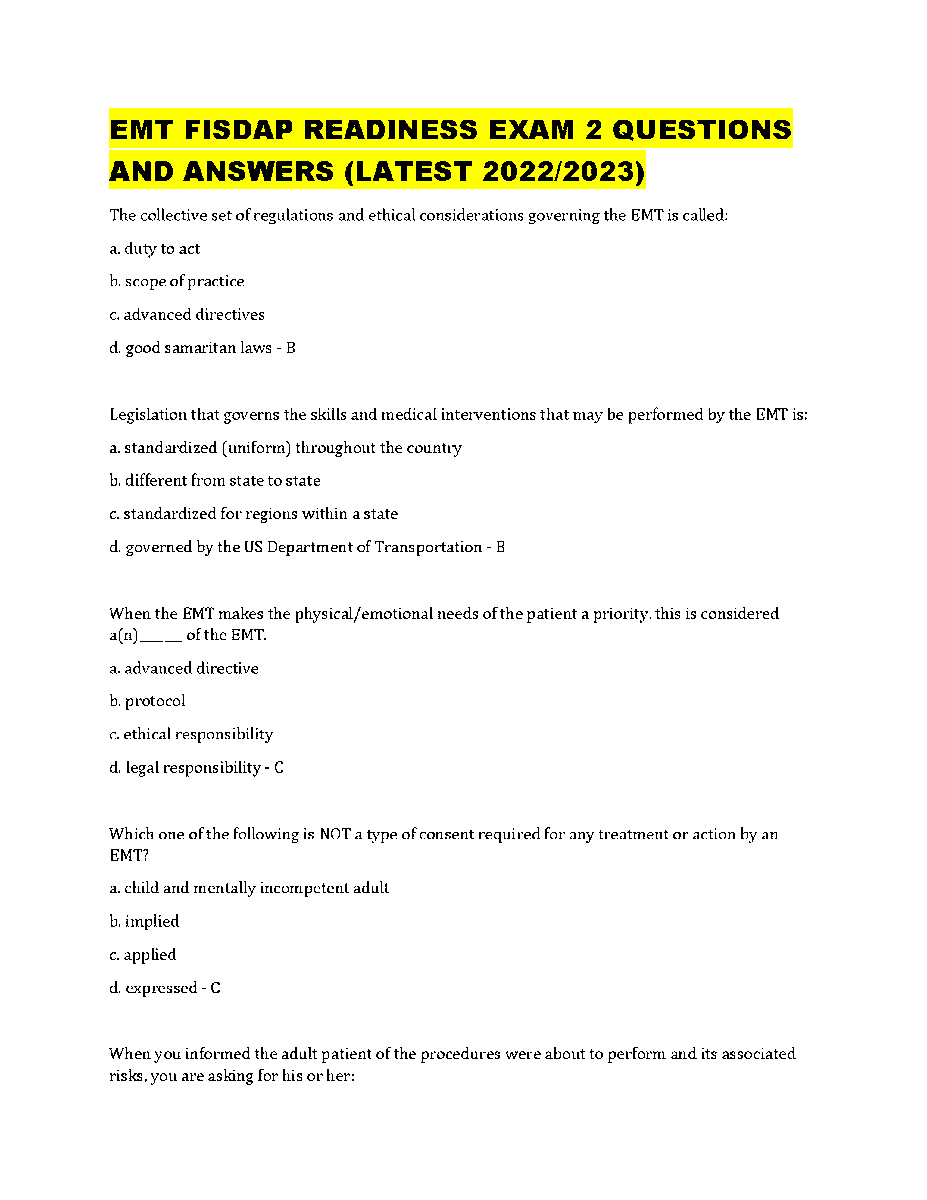 HackedExamStudy's tweet image. EMT FISDAP READINESS EXAM 2. GENUINE EXAM 2023!!! #fisdap #emt #exam2 #fliwy #fliwy.com
fliwy.com/item/368945/em…