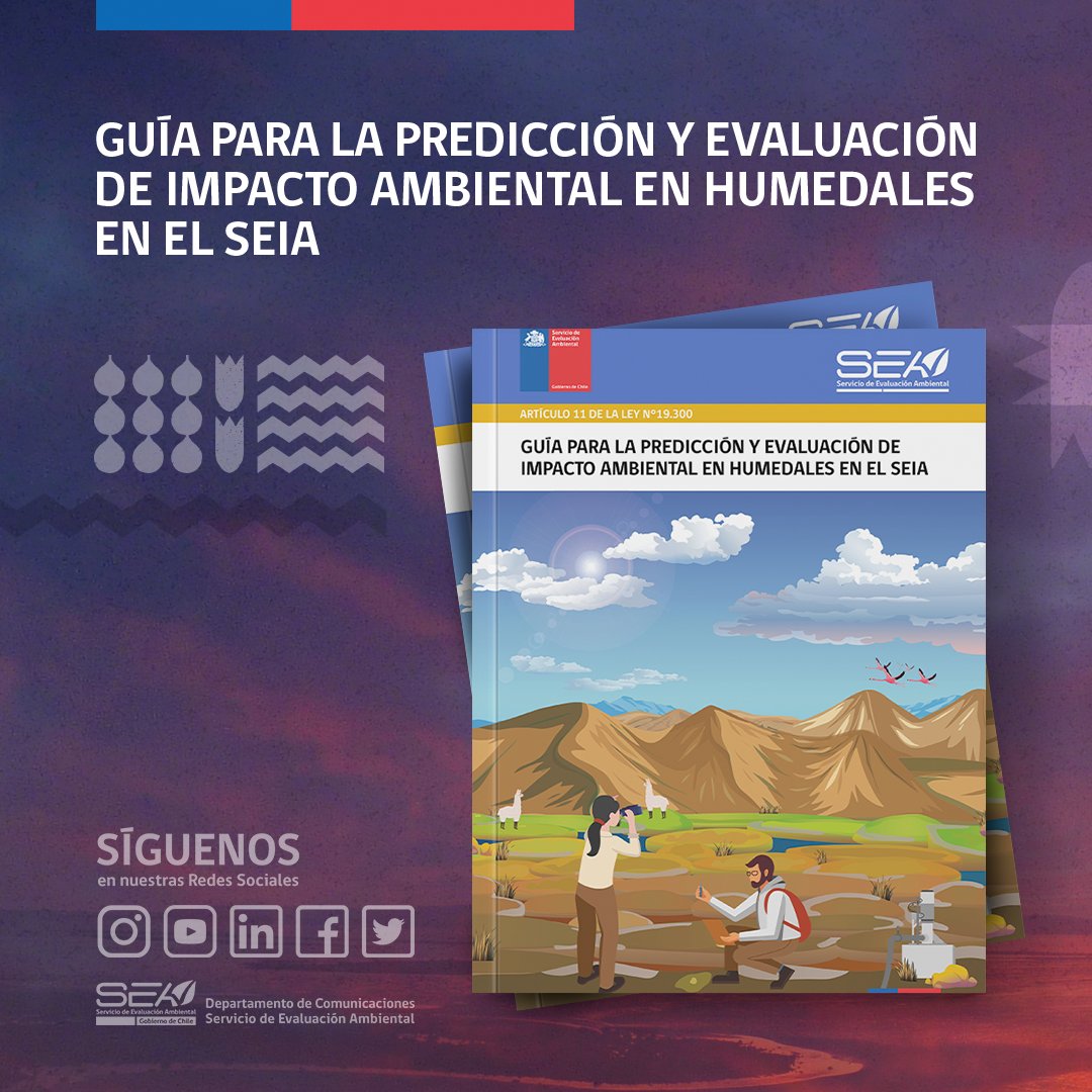 ✅SEA da a conocer la nueva “Guía para la Predicción y Evaluación de Impacto Ambiental en Humedales en el SEIA”.

📢Para más información ingresa aquí: sea.gob.cl/noticias/sea-p…