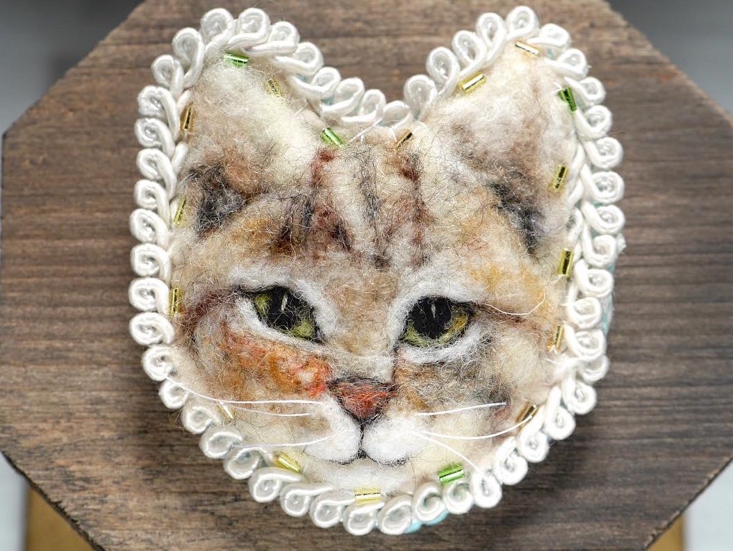 ランキング2020 なべ猫羊毛フェルトブローチ ファッション雑貨 - www