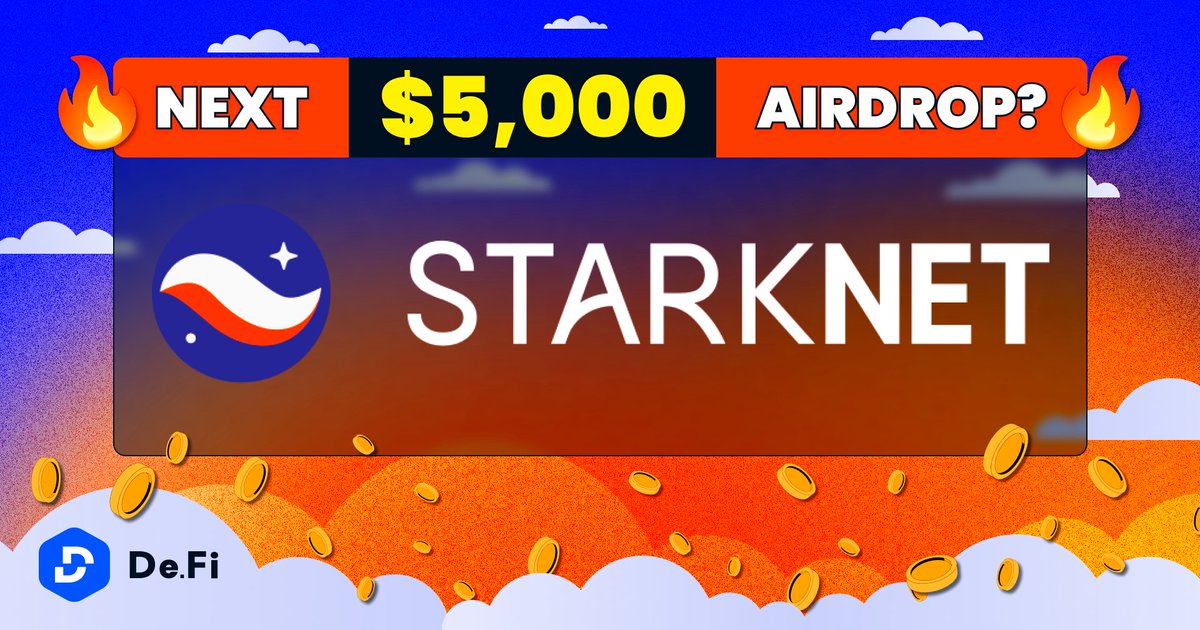 DeFi's tweet photo. ⚡️ If you'd followed our Previous Airdrop Guides, you would now have $20k cash:

💰 $10k from Aptos $APT
💰 $4k from $BLUR
💰 $6k from Arbitrum $ARB

So far we've predicted 3/3 Airdrops.

🧵 Here's a Complete Guide to the NEXT Big Airdrop - Starknet!

Don't miss $5k this time 👇 https://t.co/N0mRTAvo4a