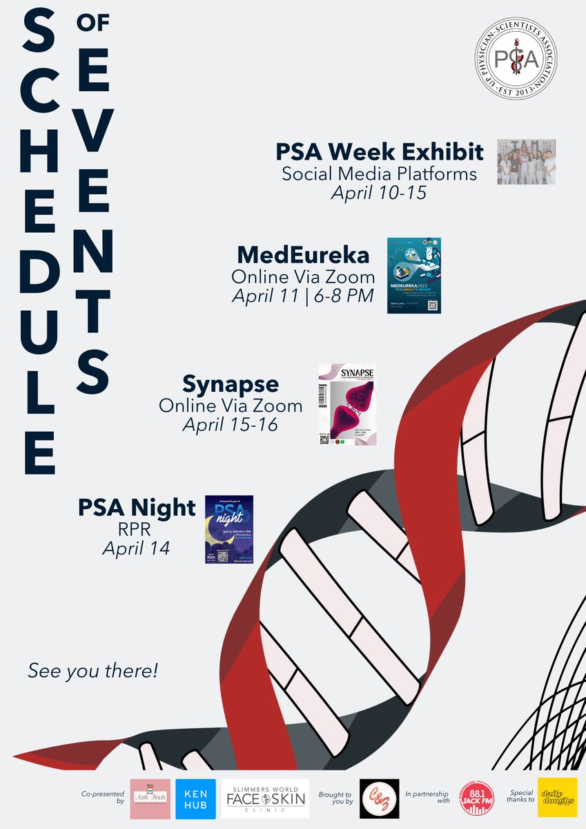 upcmpsa's tweet photo. #DareToDiscover with us in this year’s PSA Week Celebration! ✨

After 3 years, PSA Week returns to the halls of Calderon from April 10-16, 2023 with various events and activities that aim to bring the basic and clinical sciences to the people.

Our activities include: https://t.co/FbXDf28t0o