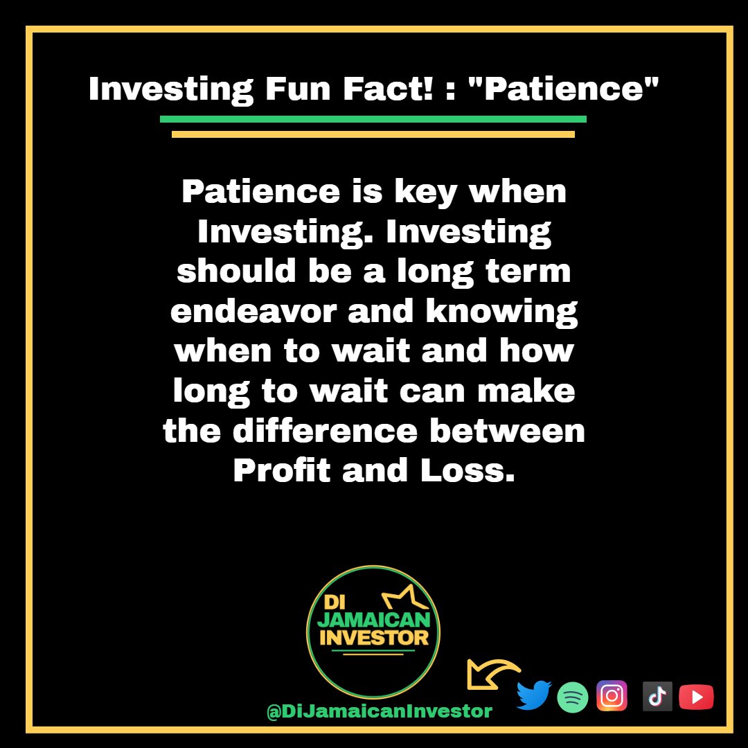 DiJaInvestor's tweet photo. Patience is a important part of Investing. Be prepared to wait for the performance you project.⏳🧘🏿‍♀️ https://t.co/VCaG3dXbdq