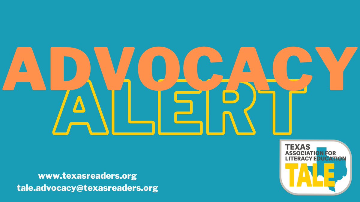 Attention @TXLiteracyEd members! On Sunday, April 16, 2023 at 7 PM, the Advocacy Committee will hold their next meeting. If you are interested in joining us, please send an email to tale.advocacy@texasreaders.org