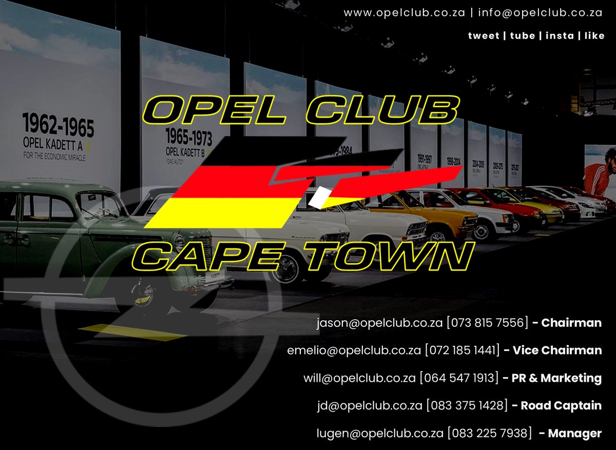 A tad bit late, but we're happy to confirm our #exco for 2023 🙂

#executivecommittee #opel #opelclubcapetown