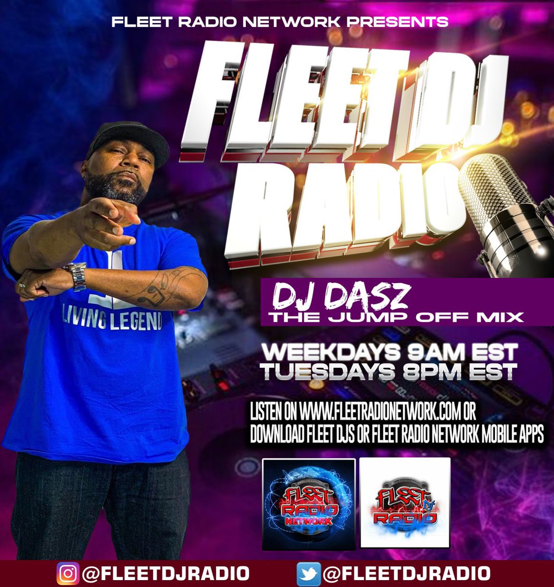 Check out @IAM_DJDASZ weekday mornings 9a in the morning big mix and Tuesdays 9p est nothing but bangers on @fleetdjradio