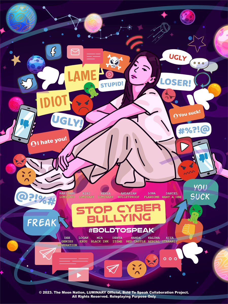 ㅤ

TW // Cyberbullying.

Perundungan pada dunia maya tak jarang memiliki konsekuensi yang sama atau bahkan lebih besar dari perundungan fisik. Oleh karena itu mari kita berhenti 'tuk ciptakan lingkungan yang lebih baik #BoldToSpeak.

ㅤ