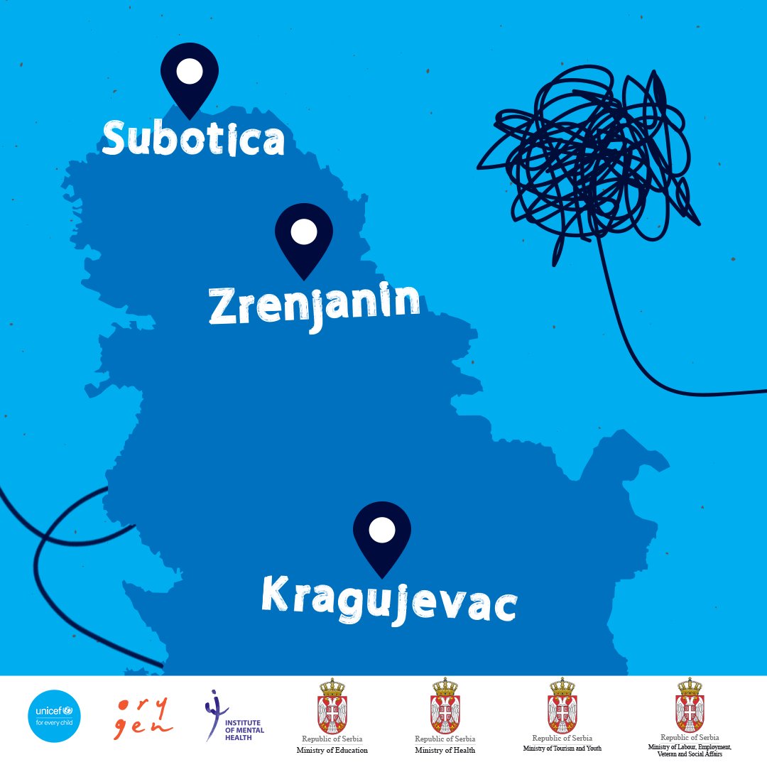 unicefsrbija's tweet photo. In health and educational institutions, as well as in institutions for social protection in Subotica, Zrenjanin, and Krgujevac you can now access innovative mental health support services.
Reach out to a mental health professional in your community. 💡
#TalkOpenly #OnMyMind https://t.co/nWIo2QEY9e