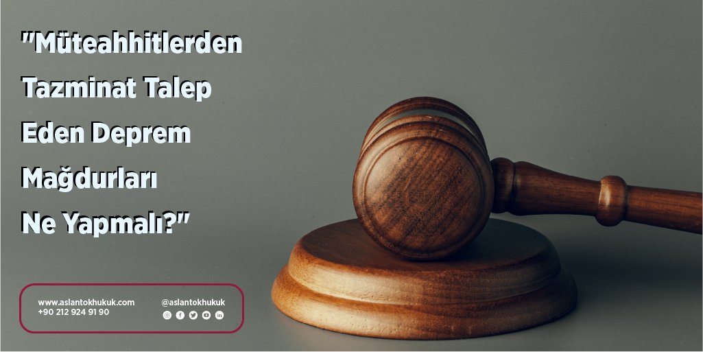 "Müteahhitlerden Tazminat Talep Eden Deprem Mağdurları Ne Yapmalı?"   

Haberin detayları için;  
lnkd.in/dtqtyfEe   

Detaylı bilgi için Web Sitemizi ziyaret edebilirsiniz.  

#aslantokhukuk #avukat #deprem #tazminat #dava #yargıtay #hukuk #gundem #mehmetaslan