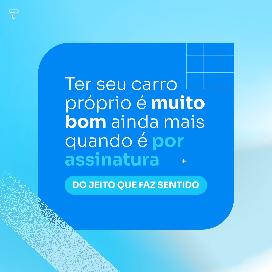 Assinatura Flexível é ter um carro só seu, do jeito que faz sentido ✨

Já conhece os planos? Você escolhe o que funciona para o seu dia a dia, seu estilo de vida 😉