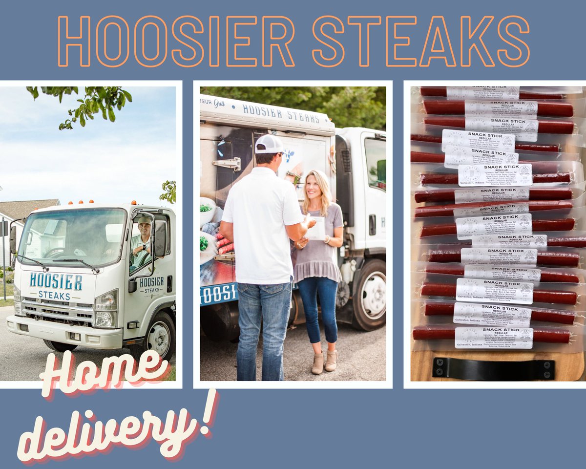 WESTFIELD / CARMEL / FISHERS - The Hoosier Steaks Truck will be making Home Deliveries on Thursday April 13th! 🔥 Specials: $1.00 off Bacon and $0.50 off Italian Sausage.  If you’d like to sign up for a Home Delivery, please place your order here: hoosier-steaks.square.site