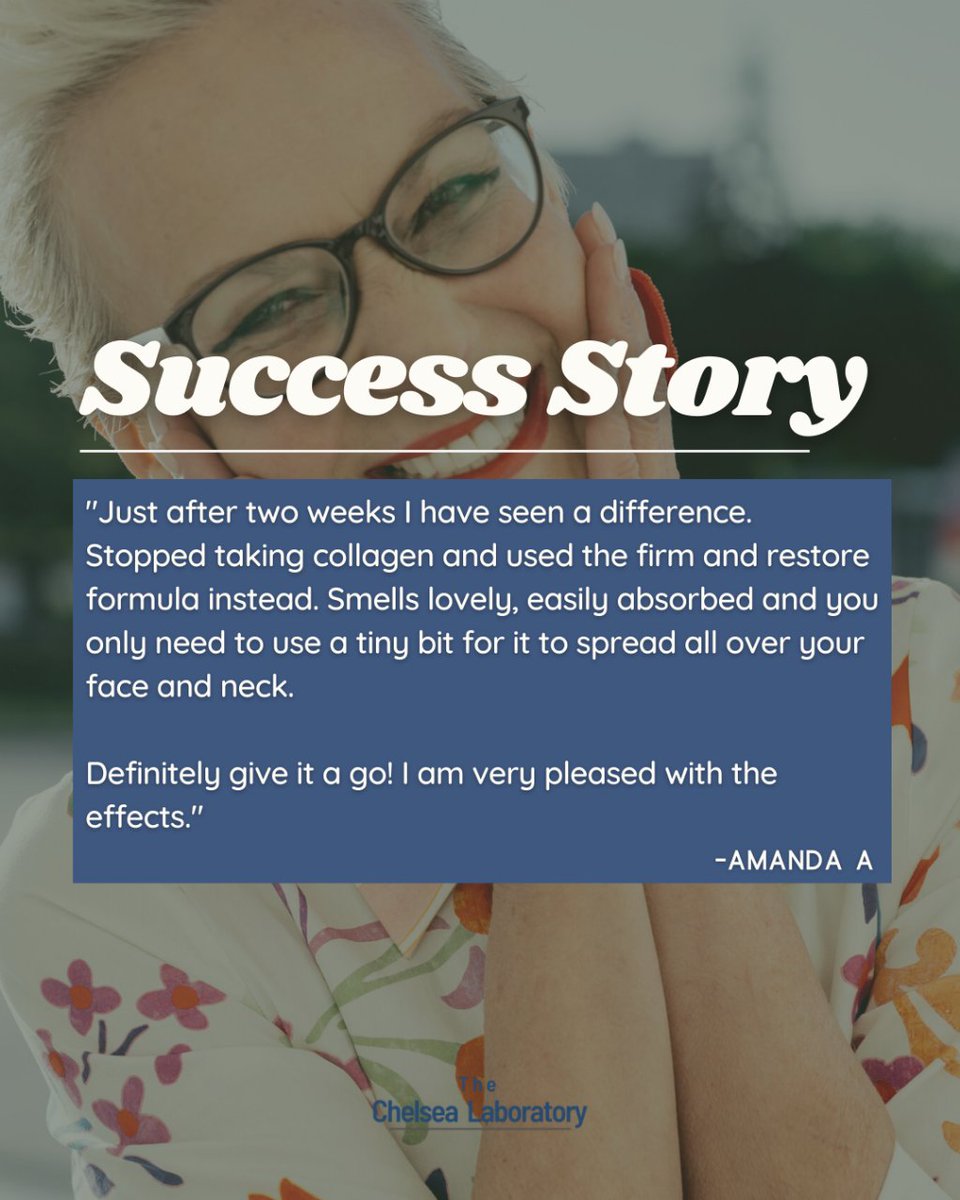 TheChelseaLabs's tweet photo. We Received a testimonial from Amanda! 🤩

Nice to hear how you've swapped over to Firm and Restore and that it is working so well🥰 - Please keep us posted Amanda! 💙✨

Want to try Firm and Restore Formula? Link in bio! 🔗
 #antiwrinklecream #skincareproductreview https://t.co/khwAVcjUdw
