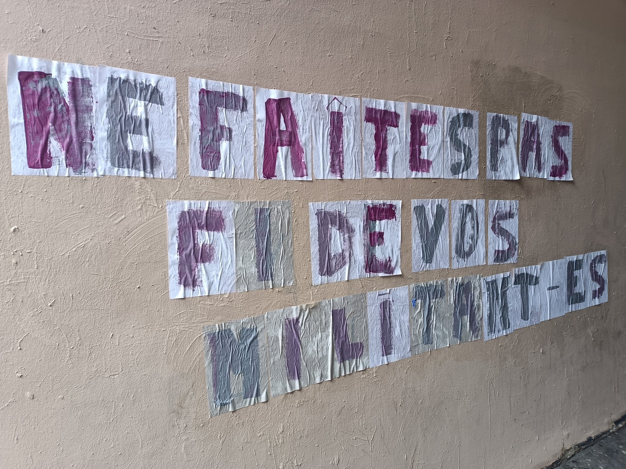 Collage siège FI ne faites pas Fi de vos militant.es 