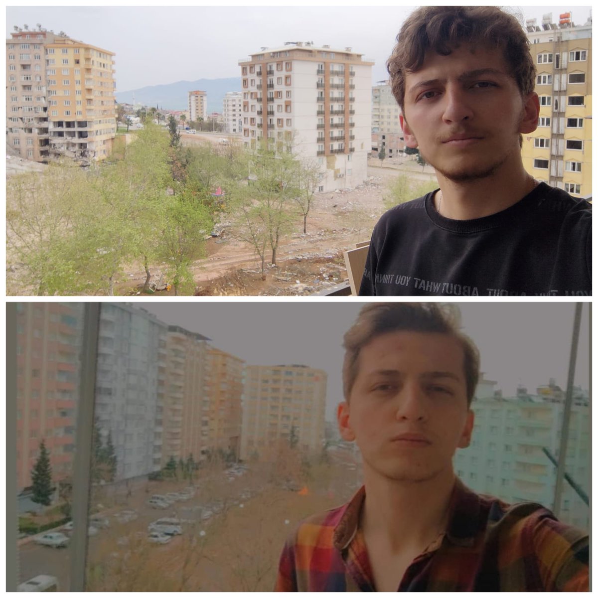 Kahramanmaraş Ebrar siteleri. 
Aynı yer,fotoğrafların arasında sadece 1 yıl var, 
Anılarımız yok, kaybımız çok, hayallerimiz tükendi....