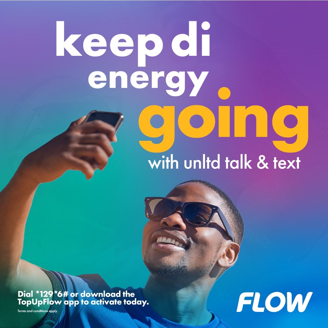 FLOWJamaica's tweet image. Switch to the plan fulla non-stop energy!
Keep the conversation going with unlimited talk. Switch to Flow and get more for less. Dial *129*6# to activate today.  #FlowMoreForLess