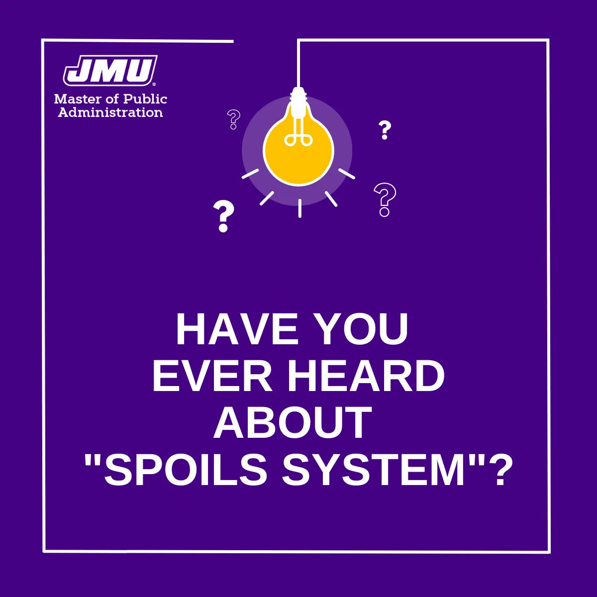 MPA_JMU's tweet photo. The concept of the "spoils system," where elected officials appoint their supporters to government positions regardless of their qualifications, was abolished in the United States by the Pendleton Civil Service Reform Act of 1883. https://t.co/ZFNlSef9go