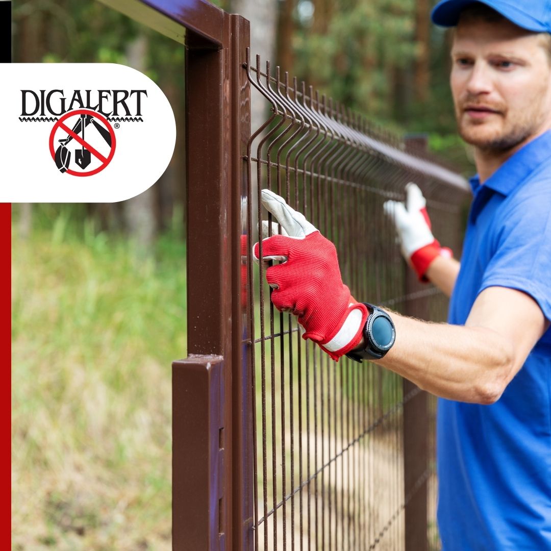 DigAlert's tweet photo. Installing a fence on your property?
Make sure to contact DigAlert before digging to make sure it's safe!
#DirectDigAlert #DigAlert https://t.co/pS9UGxBg04