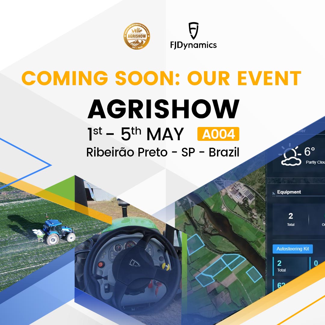 FJDynamics's tweet photo. Meet Team FJD at Agrishow 2023. #FJDEvent
.
.
.
#Agrishow #Brazil #Agrishow2023 #agriculture #agricultura #agri #agro #femagri #PrecisionFarming #SmartAgriculture #DigitalConstruction #Geospatial #GNSS #RTK #Tractor #TractorGPS #AutoSteer https://t.co/2xCrAcc0qP