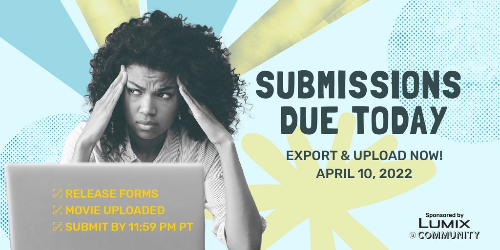 campusmoviefest's tweet photo. We’re in the home stretch and don’t want anyone’s hard work to go to waste. Please make sure you complete your upload and submission by midnight. We’re still here if there are any questions, just drop us a DM or email support@campusmoviefest.com https://t.co/pkdtZiH7mk