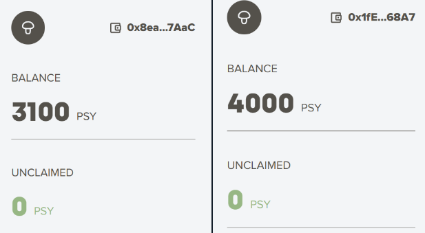 Thanks to our 2 genesis <a href="/psychedelic_nft/">Psychedelics Anonymous</a> we claimed 7100 PSY to spend on the trait marketplace.  

The ecosystem is getting simpler to understand we were able to claim 7100 PSY to spend on the trait marketplace.  

Can't wait to see what the future holds for this project!