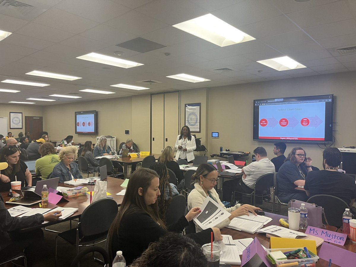 MsAMontemayor's tweet photo. We have a full room in our TExES Preparation ESL Supplemental session presented by Region 4 this morning!!! https://t.co/rcqdX5IIWR