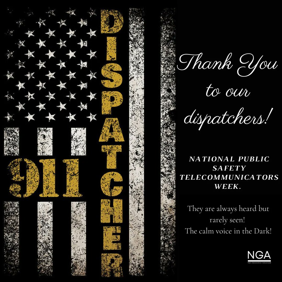 NGA911co's tweet photo. #nationaltelecommunicatorsweek #nationalpublicsafetyweek #nga911 #nga #ng911 #nextgeneration911 #emergencycalling #psaps #eccs #emergencyresponse #publicsafety #publicsafetyindustry #firstresponders #911dispatchers #911telecommunicators #dispatchers #911telecommunications https://t.co/tORCjmFpjq