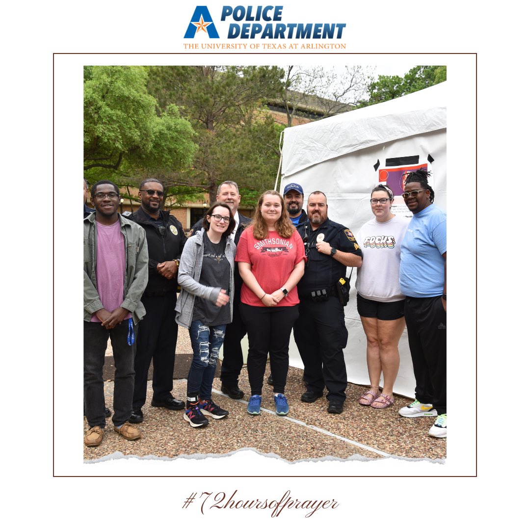 UTAPolice's tweet photo. UTA Officers stopped by the 72 Hours of Prayer event for some fellowship with the community!
#utapd #utarlington #utastudents #utapolice https://t.co/ULFuqsetyQ